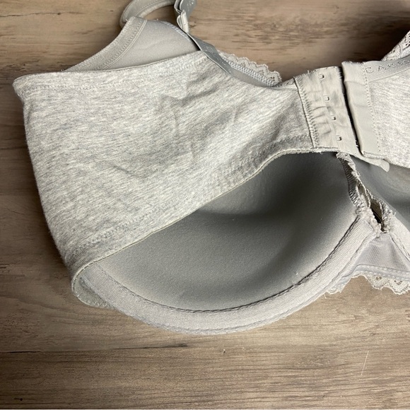Gray Lace Trim Bra Cacique Womens Full Support‎ Bra, Size 38F - Picture 5 of 8